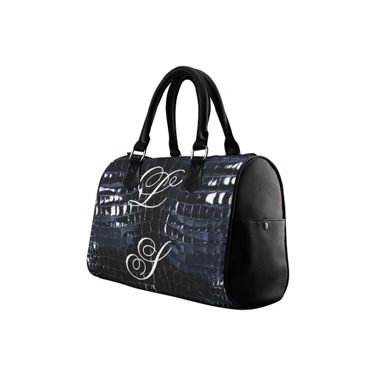 Le Sommet "Blue Croc Skin" Barrel Handbag