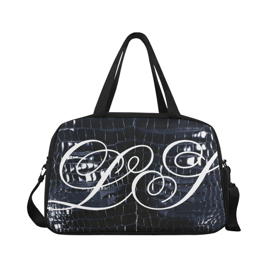 Le Sommet "LS" Crocodile Skin Print Spennanight Bag (Blue)