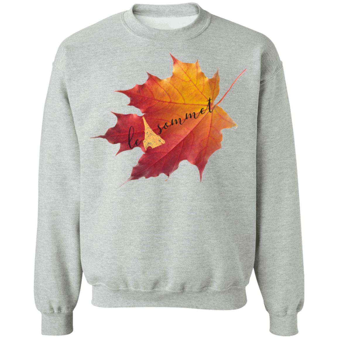 Autumn Logo Leaf Crewneck Pullover Sweatshirt 8 oz.