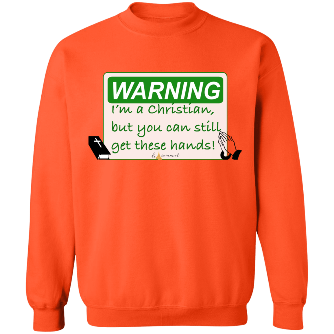 Christian Hands Crewneck Pullover Sweatshirt 8 oz.