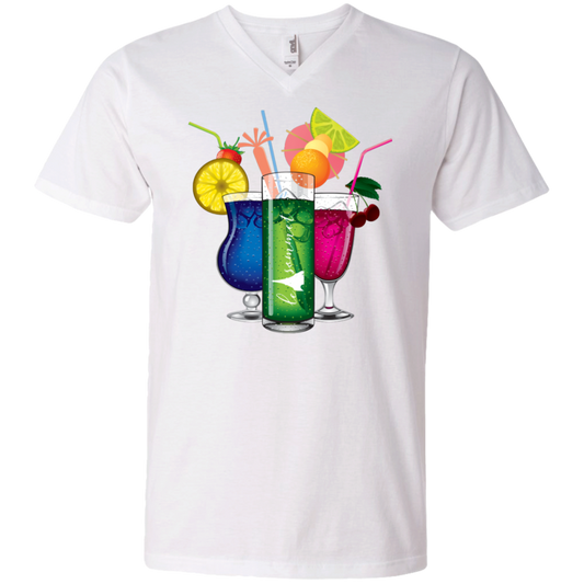 Drinks on Me Printed V-Neck T-Shirt