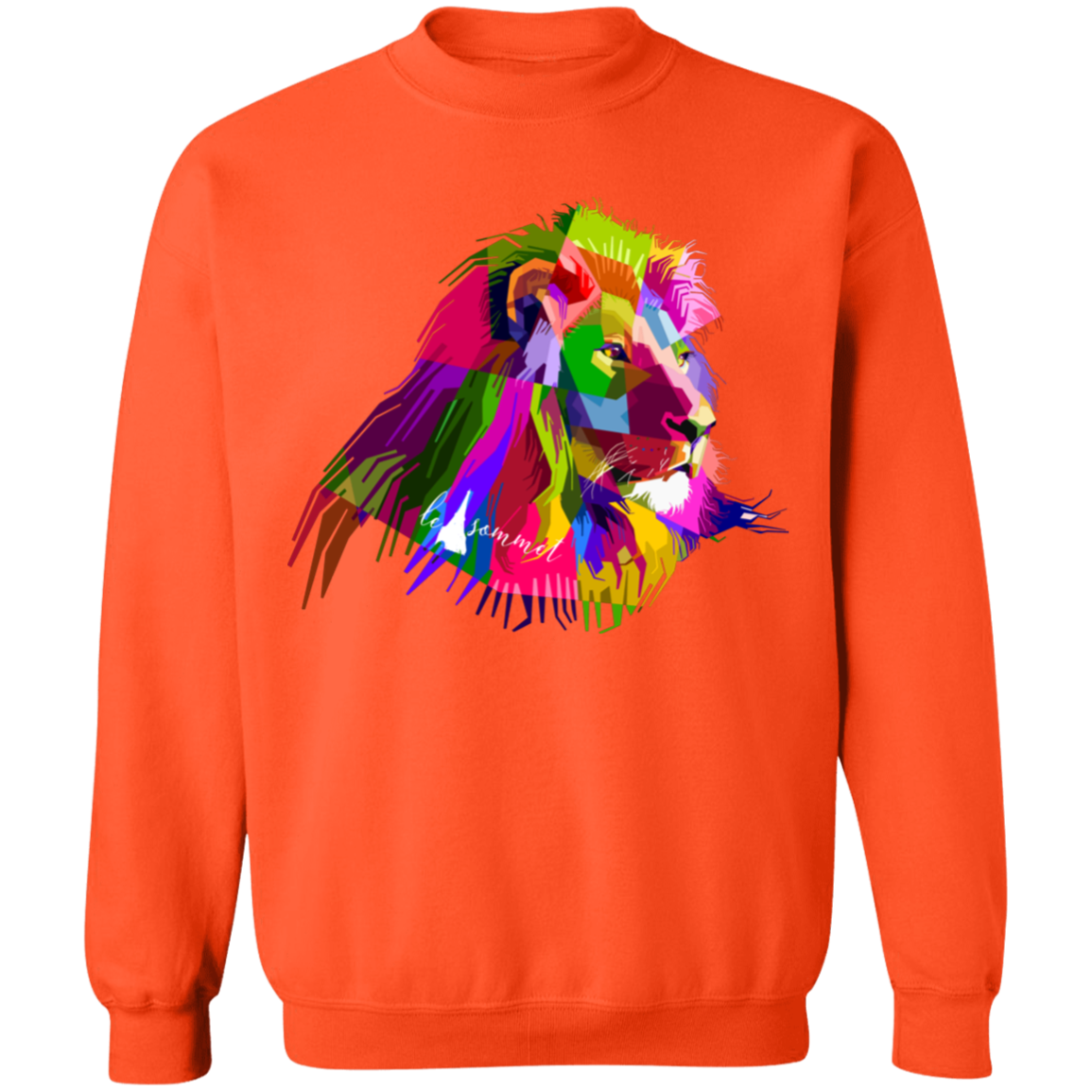 Prismatic Lion Crewneck Pullover Sweatshirt 8 oz.