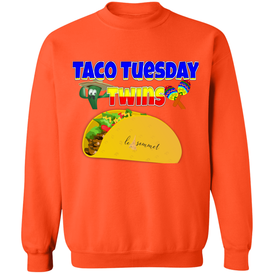 Taco Tuesday Twins Crewneck Pullover Sweatshirt 8 oz.