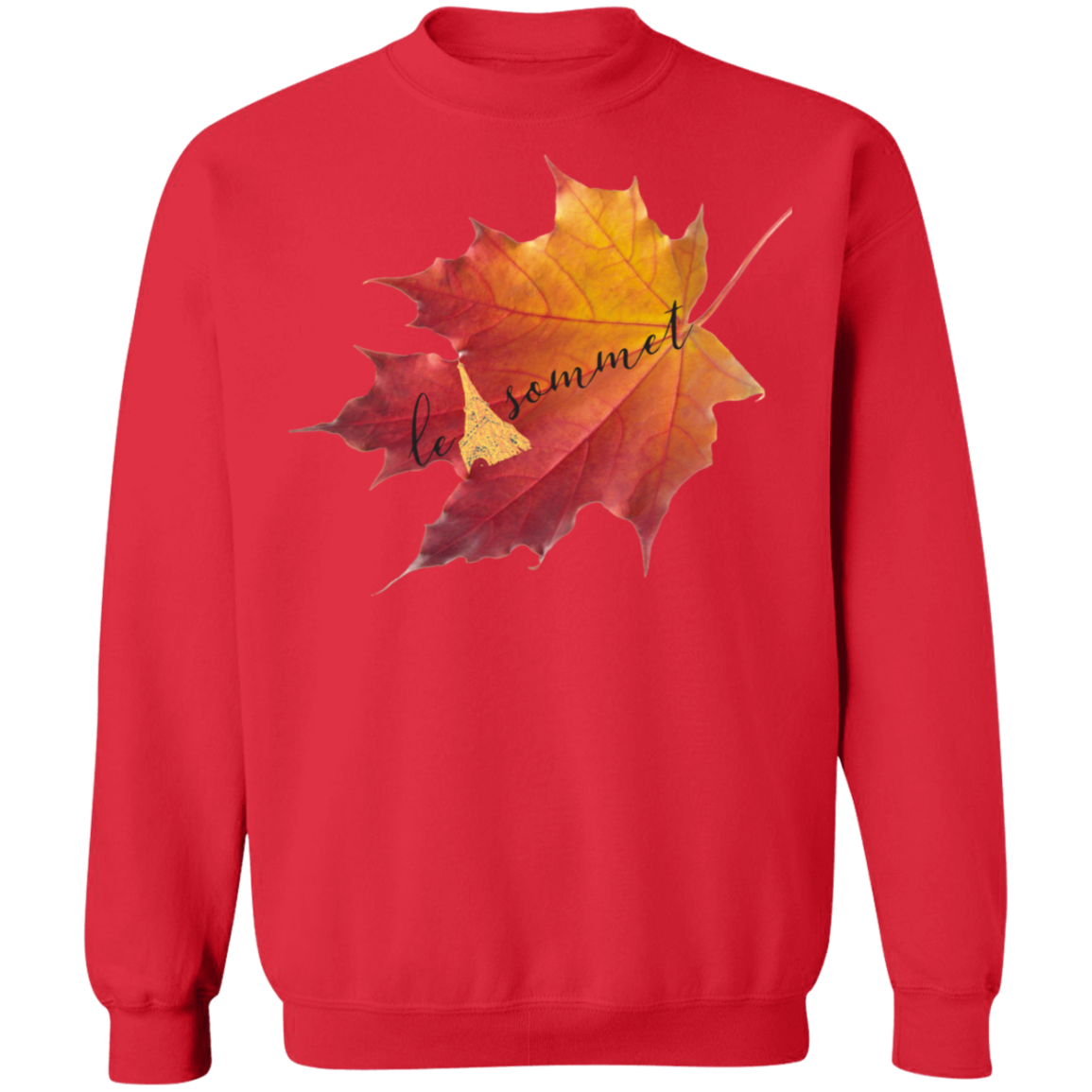 Autumn Logo Leaf Crewneck Pullover Sweatshirt 8 oz.