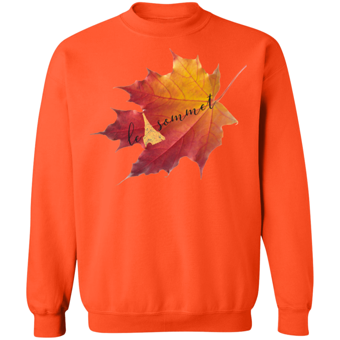 Autumn Logo Leaf Crewneck Pullover Sweatshirt 8 oz.