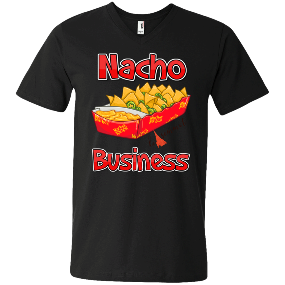 Nacho Business Printed V-Neck T-Shirt