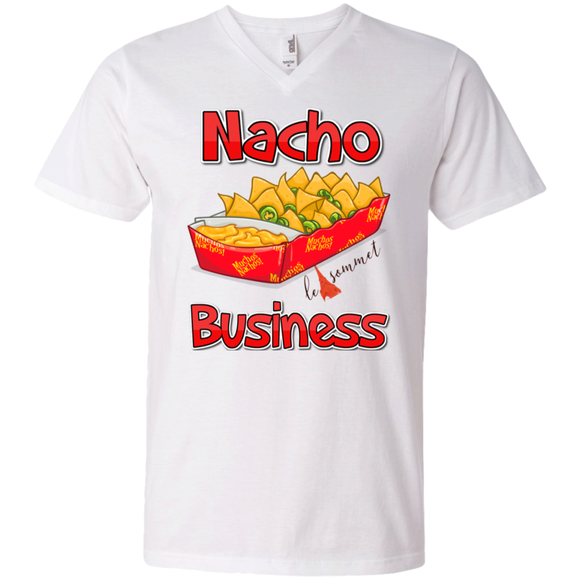 Nacho Business Printed V-Neck T-Shirt