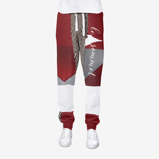 Le Sommet "Red, Grey & White" Joggers Sweatpants