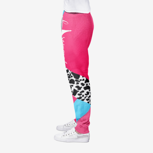 Le Sommet "Pink & Blue Colorblock" Joggers Sweatpants