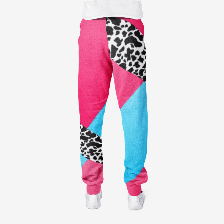 Le Sommet "Pink & Blue Colorblock" Joggers Sweatpants