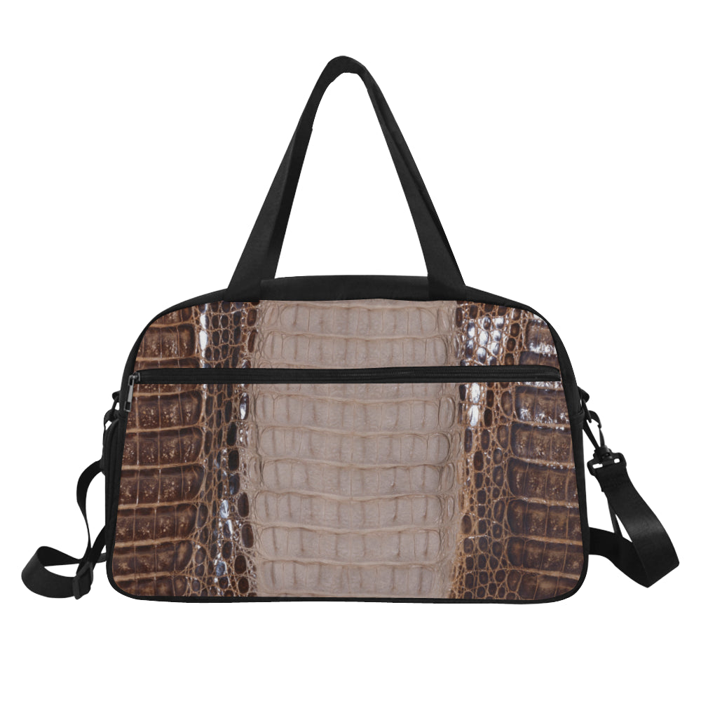 Le Sommet  "LS" Snake Skin Print Spennanight Bag (Brown)