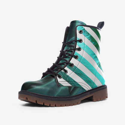 Le Sommet "D-22" Leather Boots (Teal and White)