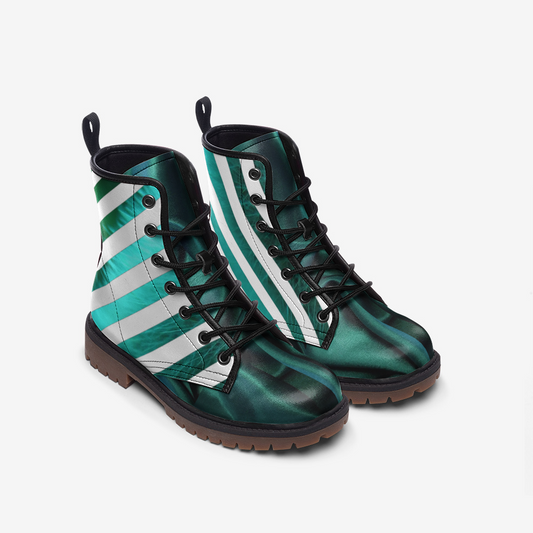 Le Sommet "D-22" Leather Boots (Teal and White)