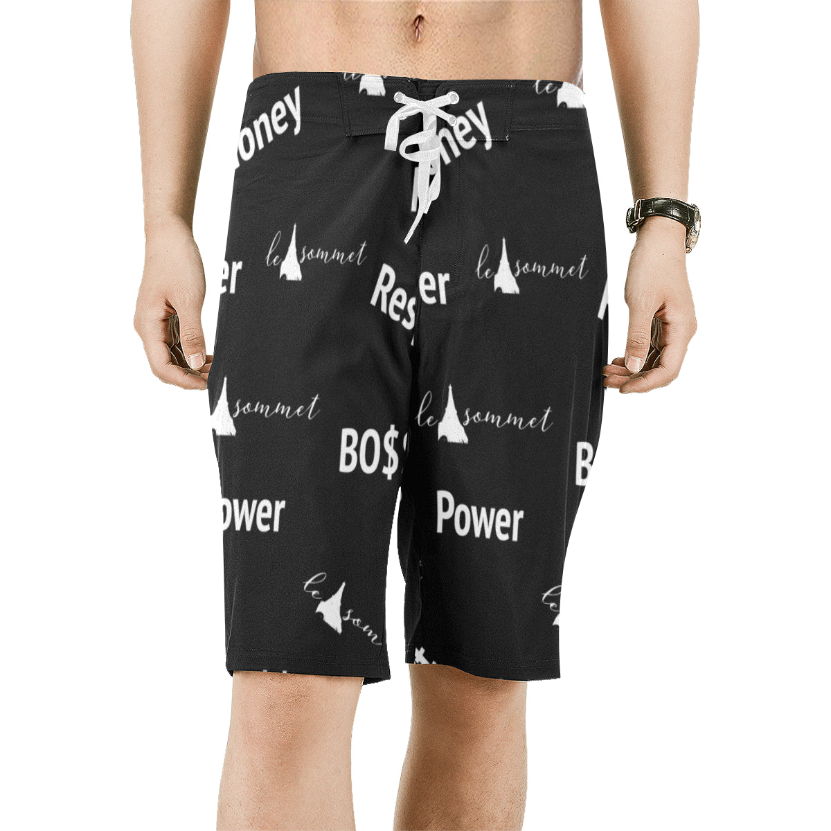 Le Sommet "Money, Power. Respect" Beach Shorts