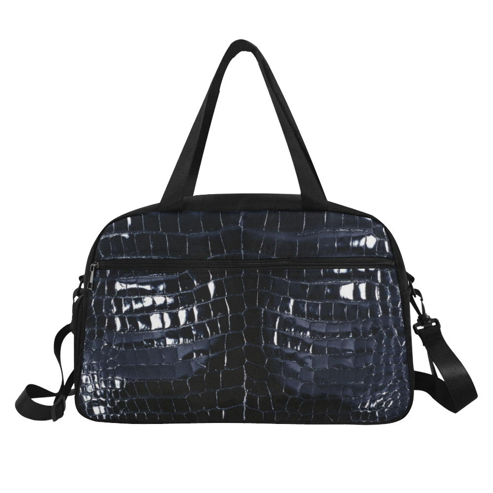 Le Sommet  "LS" Crocodile Skin Print Spennanight Bag (Blue)