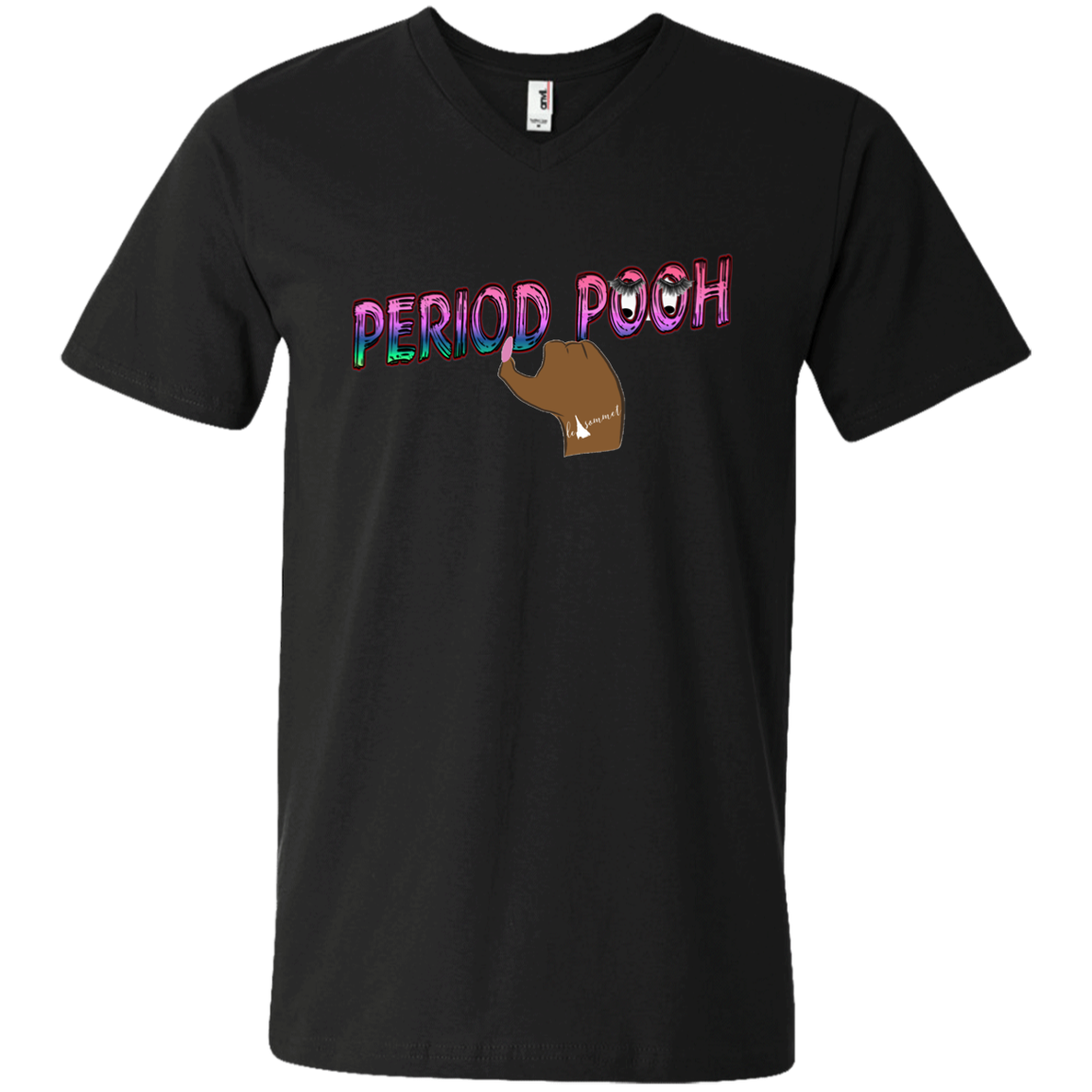 Period Pooh Printed V-Neck T-Shirt