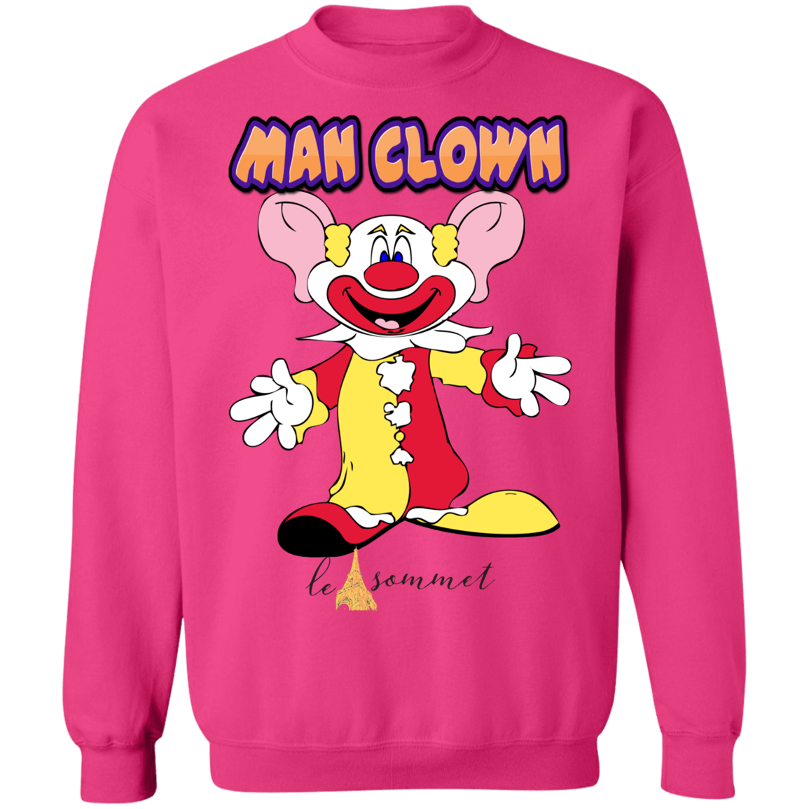 Man Clown Crewneck Pullover Sweatshirt  8 oz.