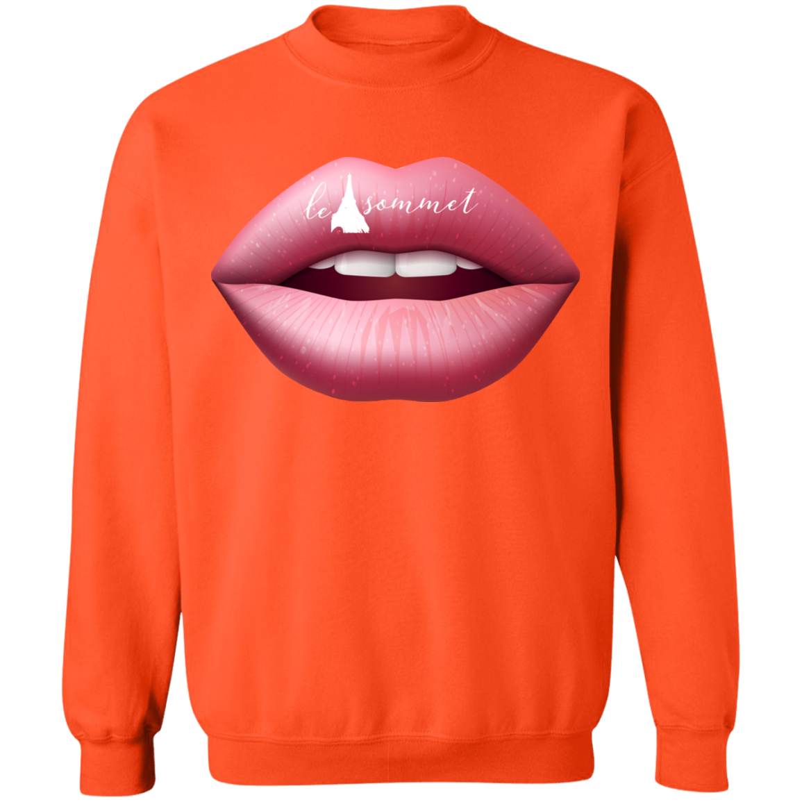 Pinky Lips Crewneck Pullover Sweatshirt  8 oz.