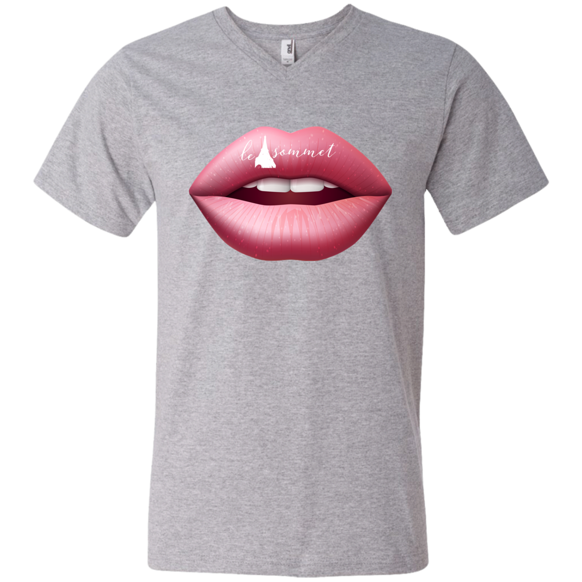 Pinky Lips Printed V-Neck T-Shirt