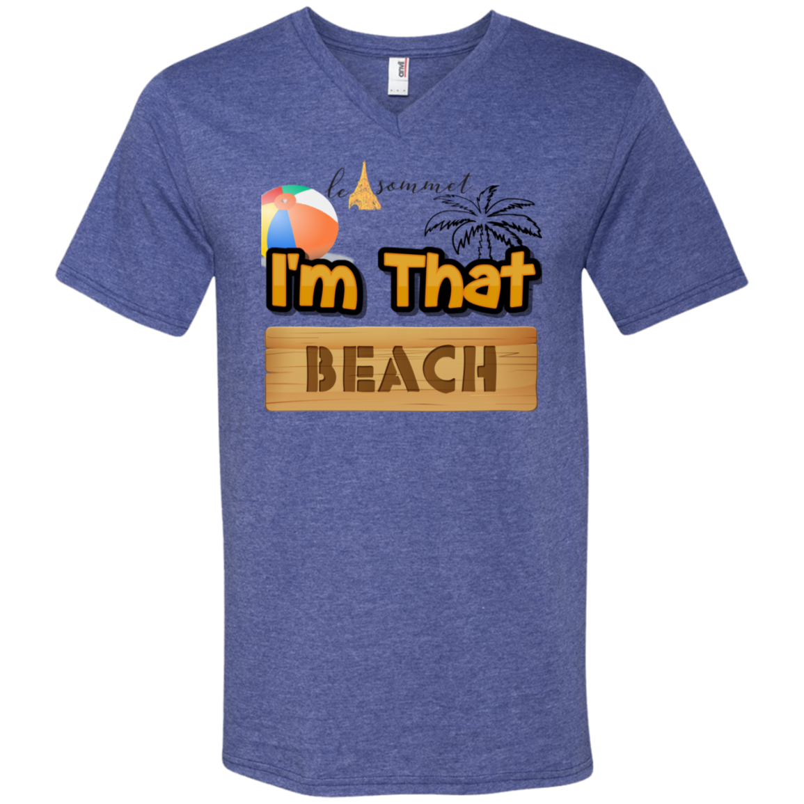 I'm that Beach Printed V-Neck T-Shirt