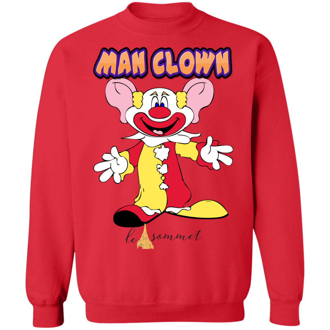 Man Clown Crewneck Pullover Sweatshirt  8 oz.