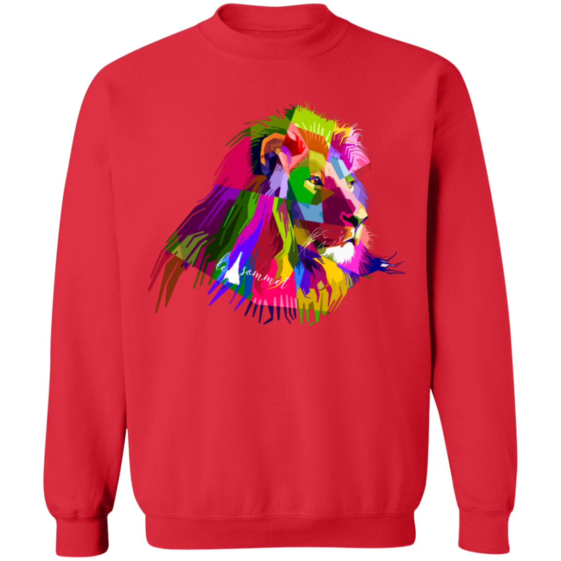 Prismatic Lion Crewneck Pullover Sweatshirt  8 oz.