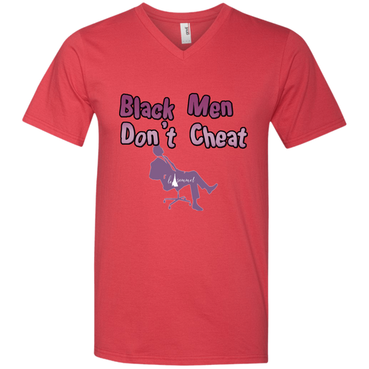 Black Men Don't Cheat Printed V-Neck T-Shirt