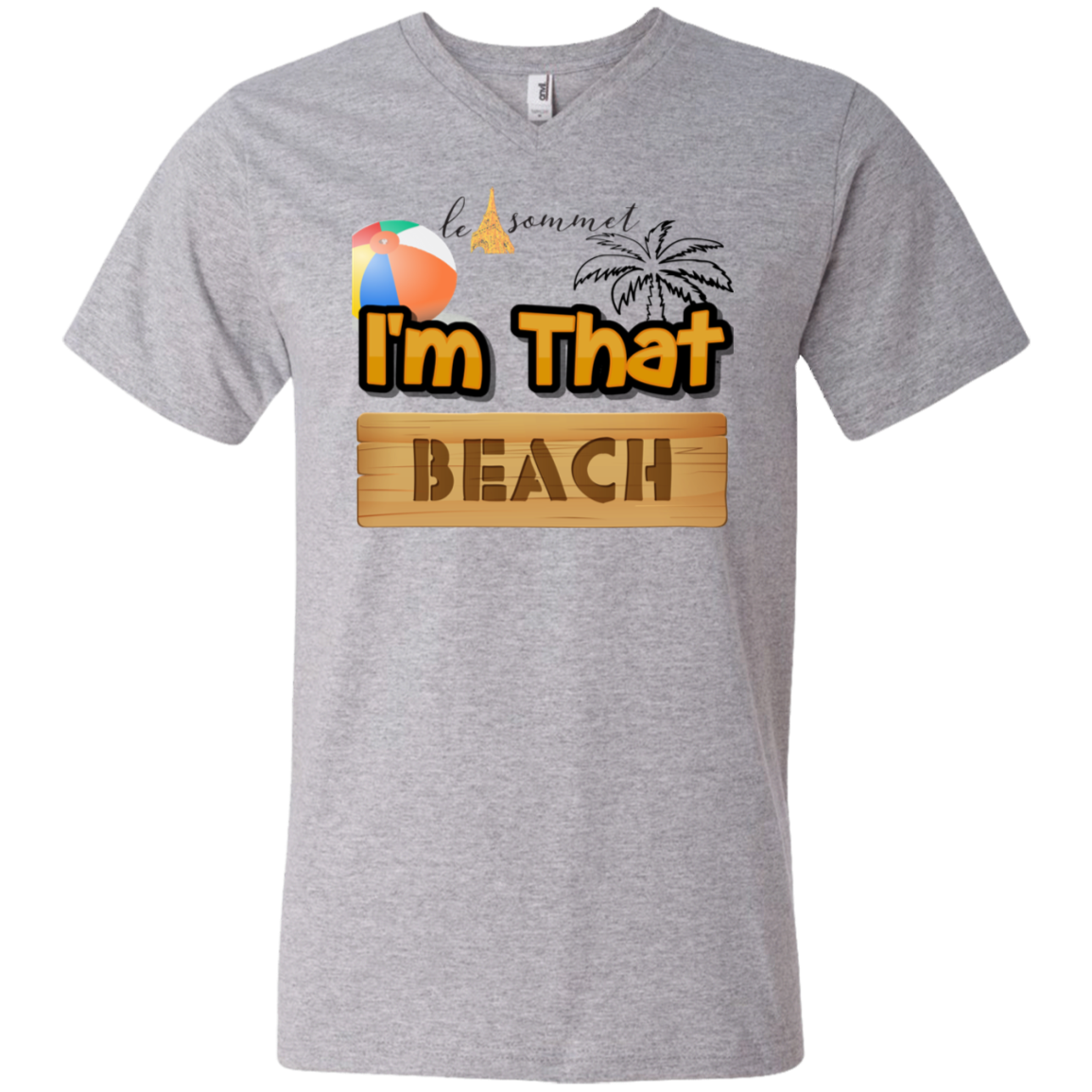 I'm that Beach Printed V-Neck T-Shirt