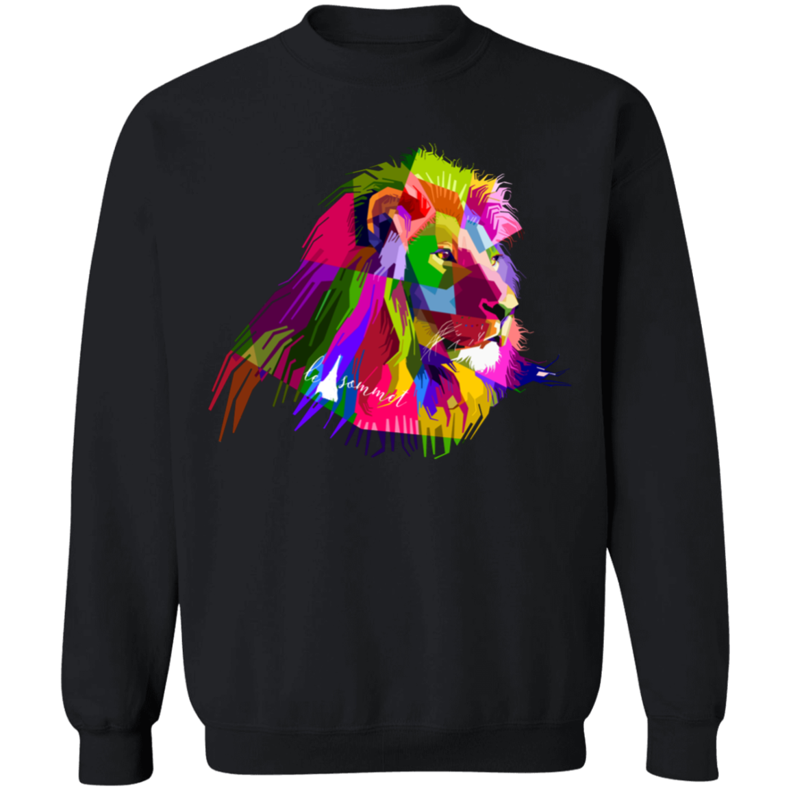 Prismatic Lion Crewneck Pullover Sweatshirt  8 oz.