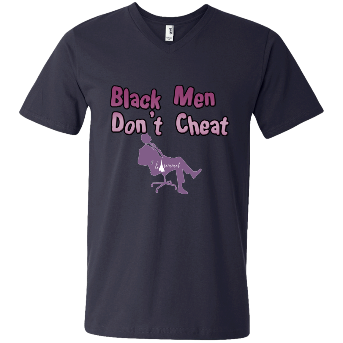 Black Men Don't Cheat Printed V-Neck T-Shirt