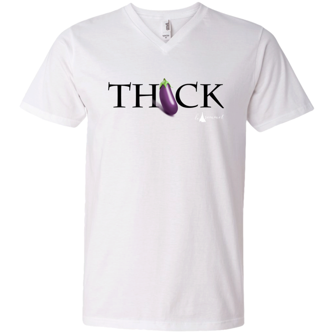 Thick Printed V-Neck T-Shirt