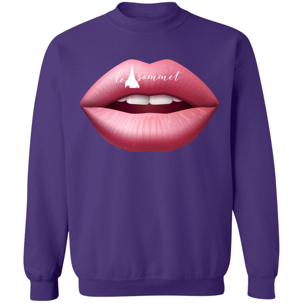 Pinky Lips Crewneck Pullover Sweatshirt  8 oz.