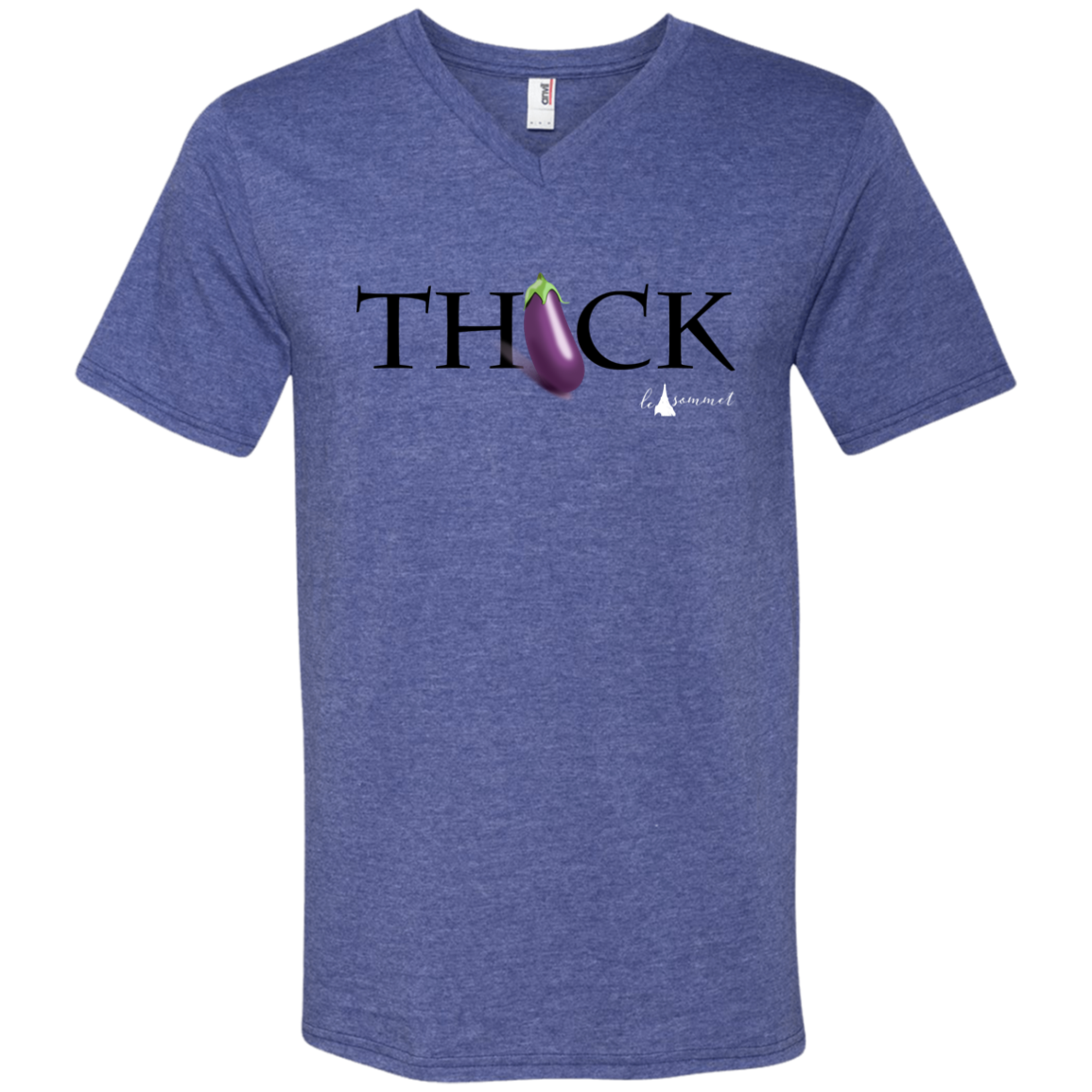 Thick Printed V-Neck T-Shirt