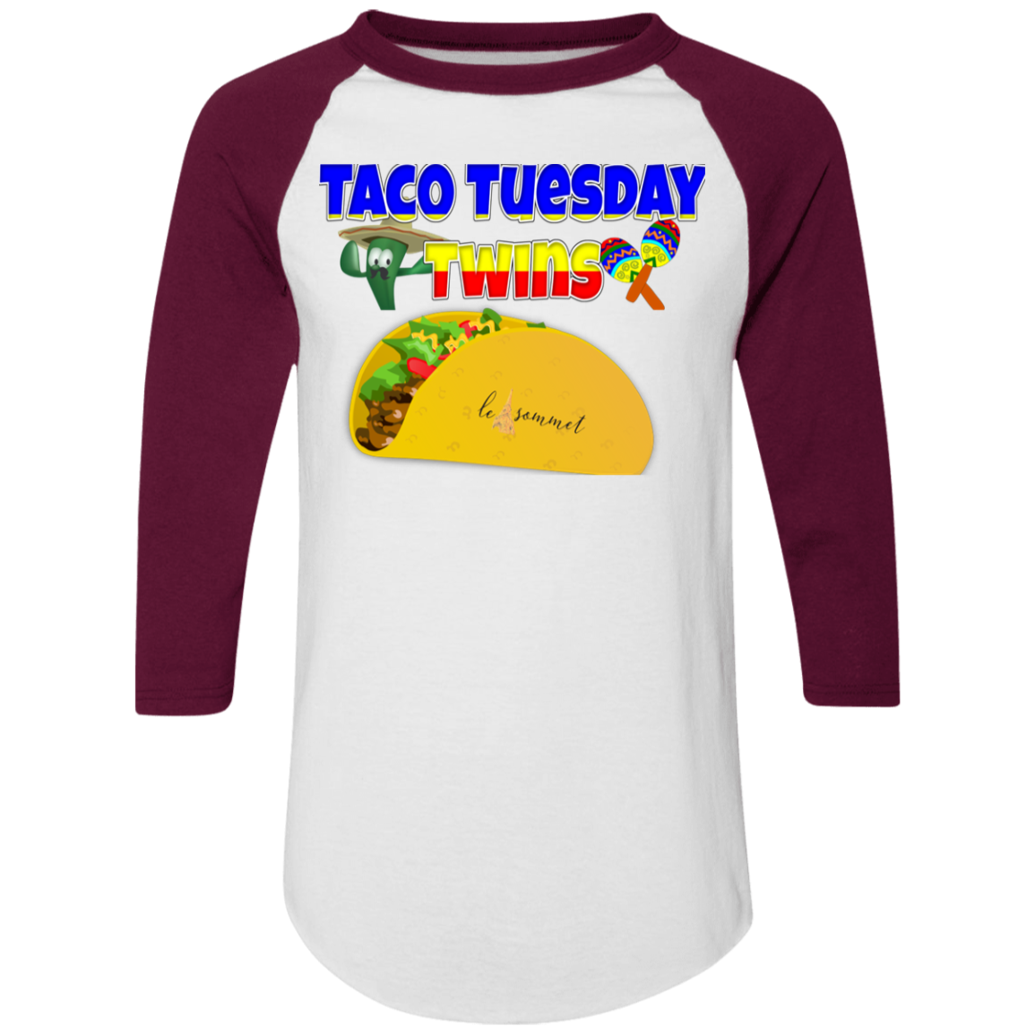 Taco Tuesday Twins Colorblock Raglan Jersey