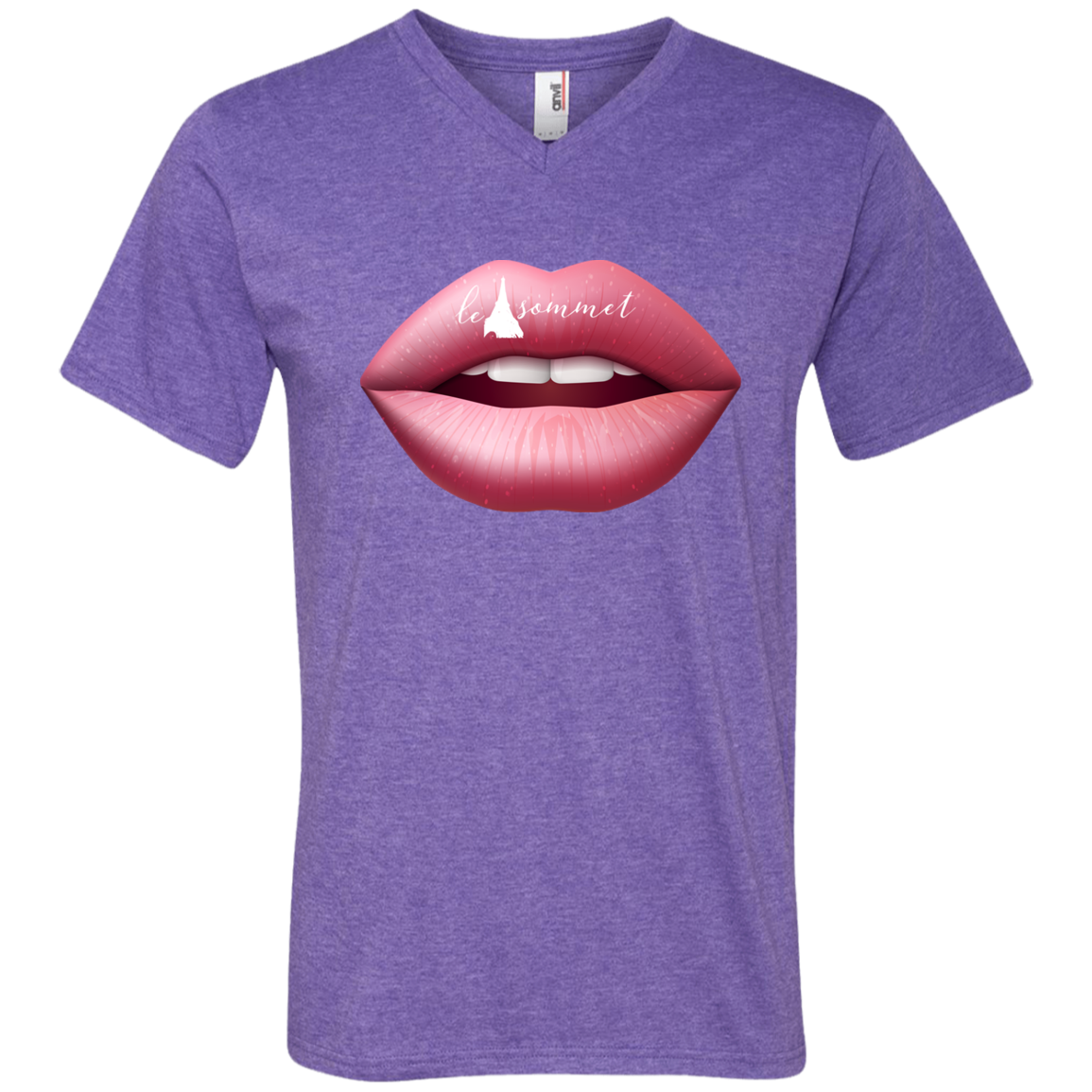 Pinky Lips Printed V-Neck T-Shirt