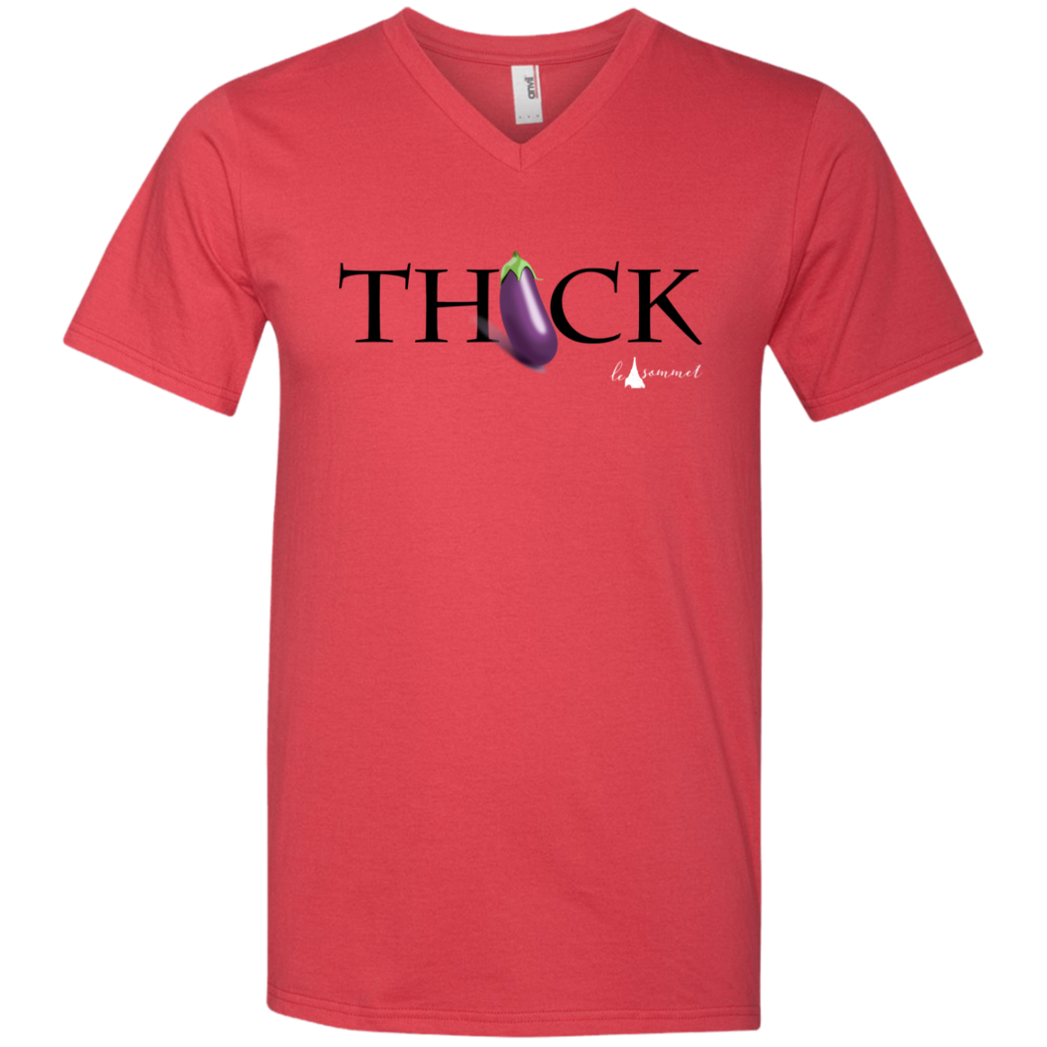 Thick Printed V-Neck T-Shirt