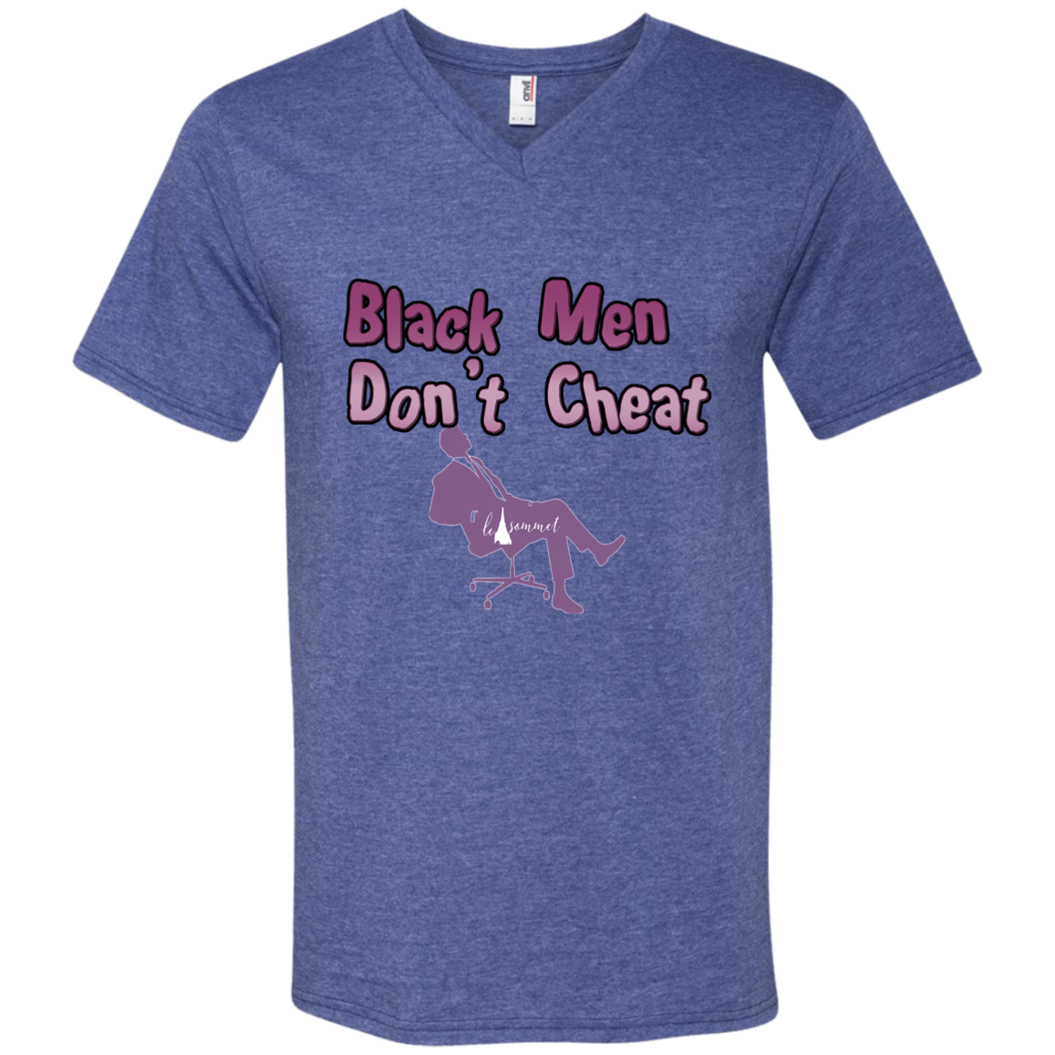 Black Men Don't Cheat Printed V-Neck T-Shirt