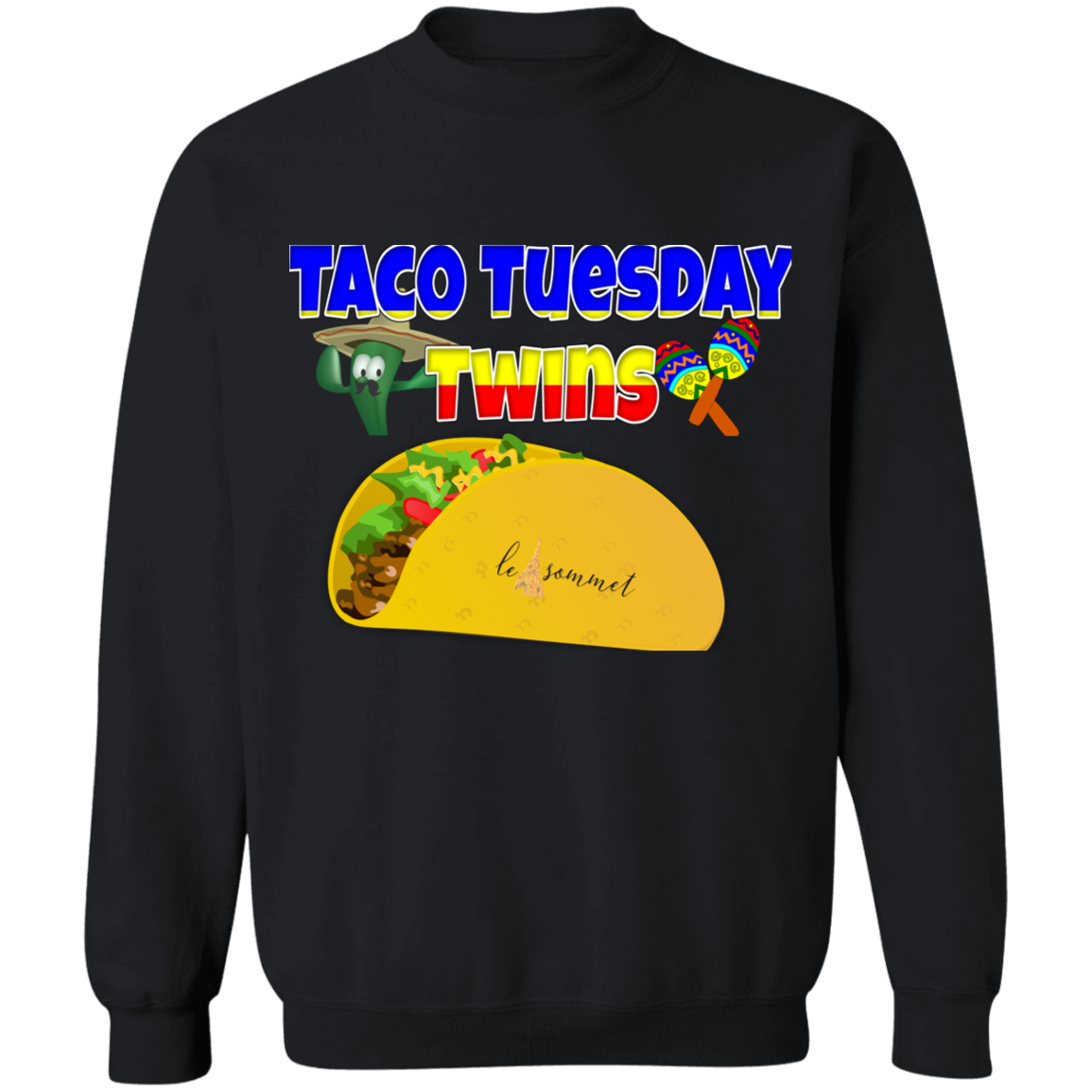 Taco Tuesday Twins Crewneck Pullover Sweatshirt  8 oz.