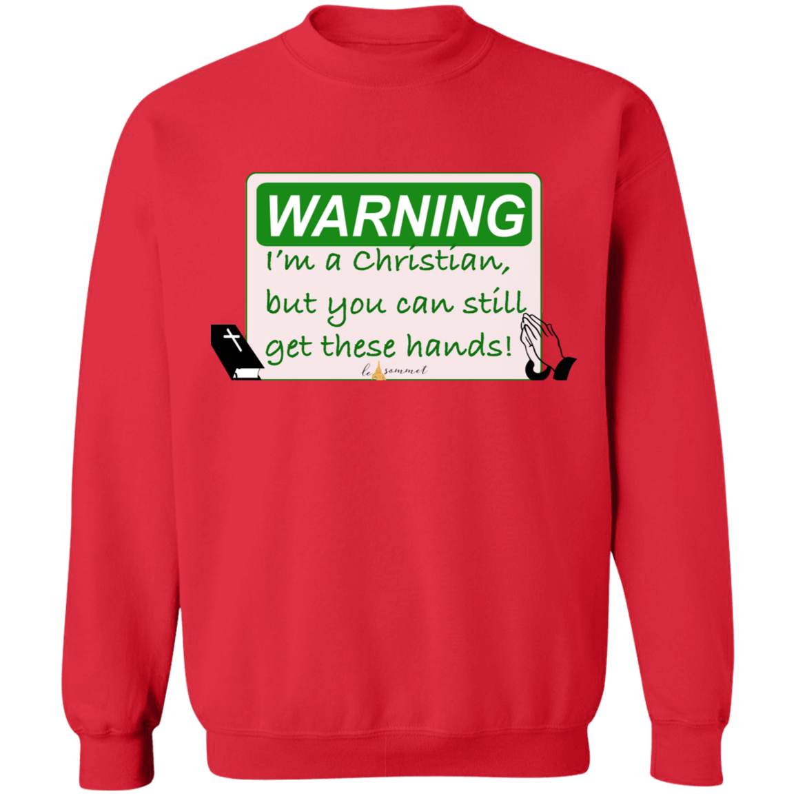 Christian Hands Crewneck Pullover Sweatshirt  8 oz.