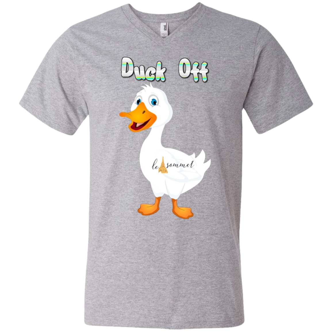 Duck Off Printed V-Neck T-Shirt