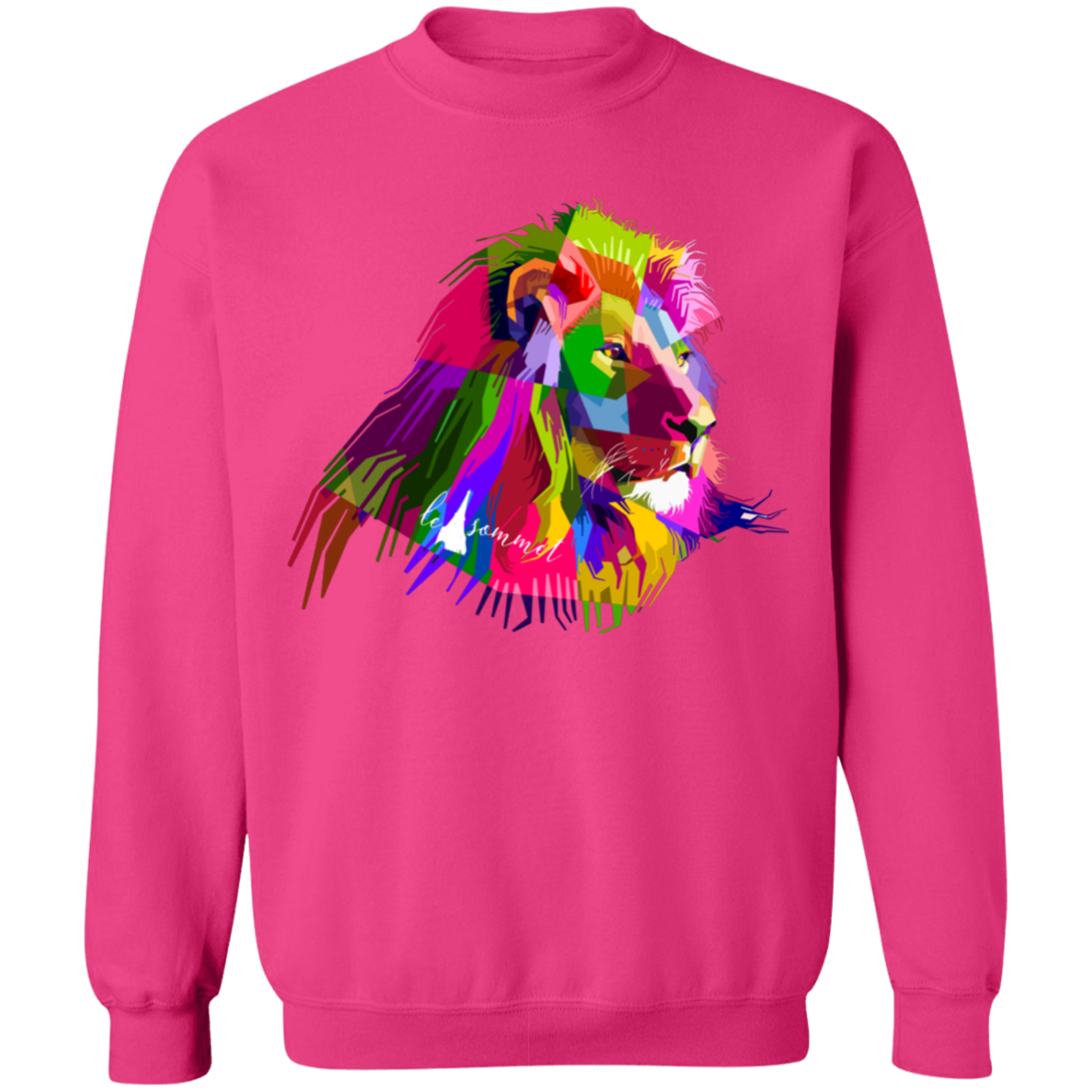 Prismatic Lion Crewneck Pullover Sweatshirt  8 oz.