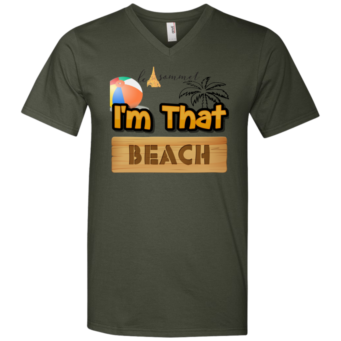 I'm that Beach Printed V-Neck T-Shirt