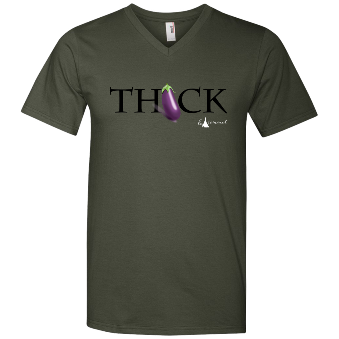 Thick Printed V-Neck T-Shirt