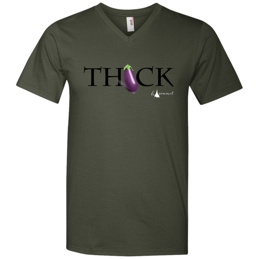 Thick Printed V-Neck T-Shirt