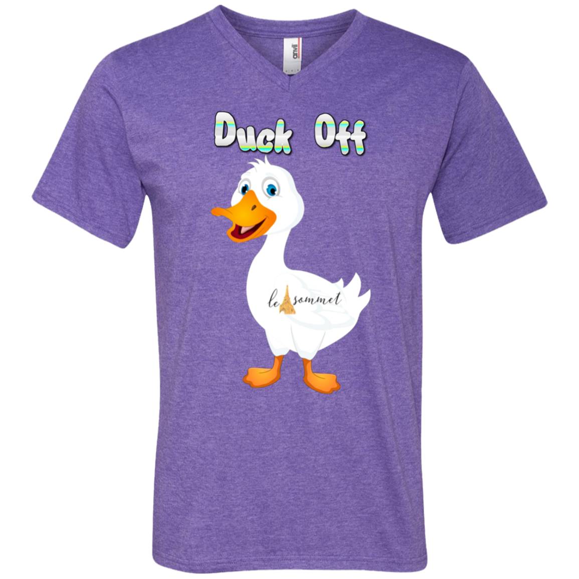 Duck Off Printed V-Neck T-Shirt