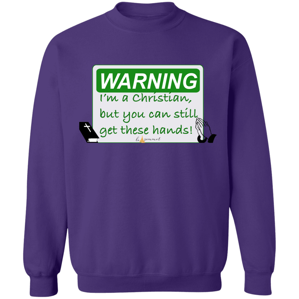 Christian Hands Crewneck Pullover Sweatshirt  8 oz.