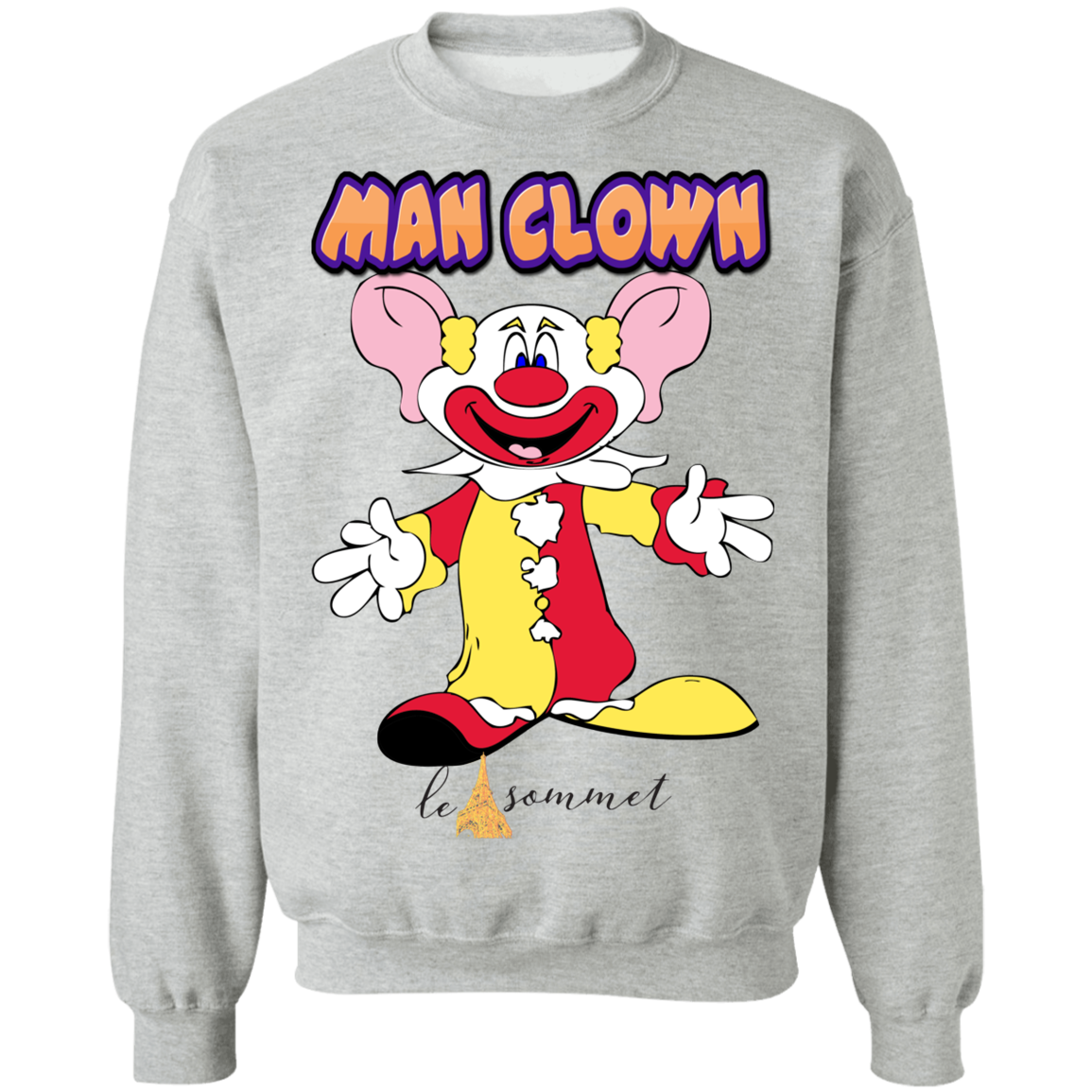 Man Clown Crewneck Pullover Sweatshirt  8 oz.