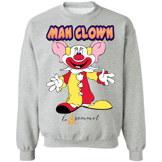 Man Clown Crewneck Pullover Sweatshirt  8 oz.