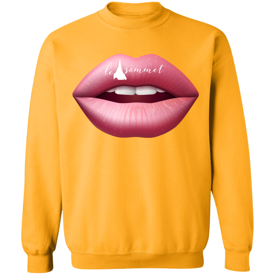 Pinky Lips Crewneck Pullover Sweatshirt  8 oz.