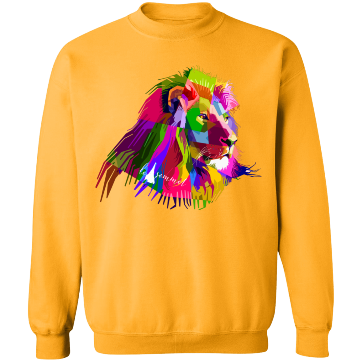 Prismatic Lion Crewneck Pullover Sweatshirt  8 oz.